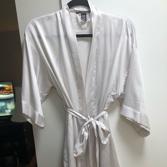 white satin robe